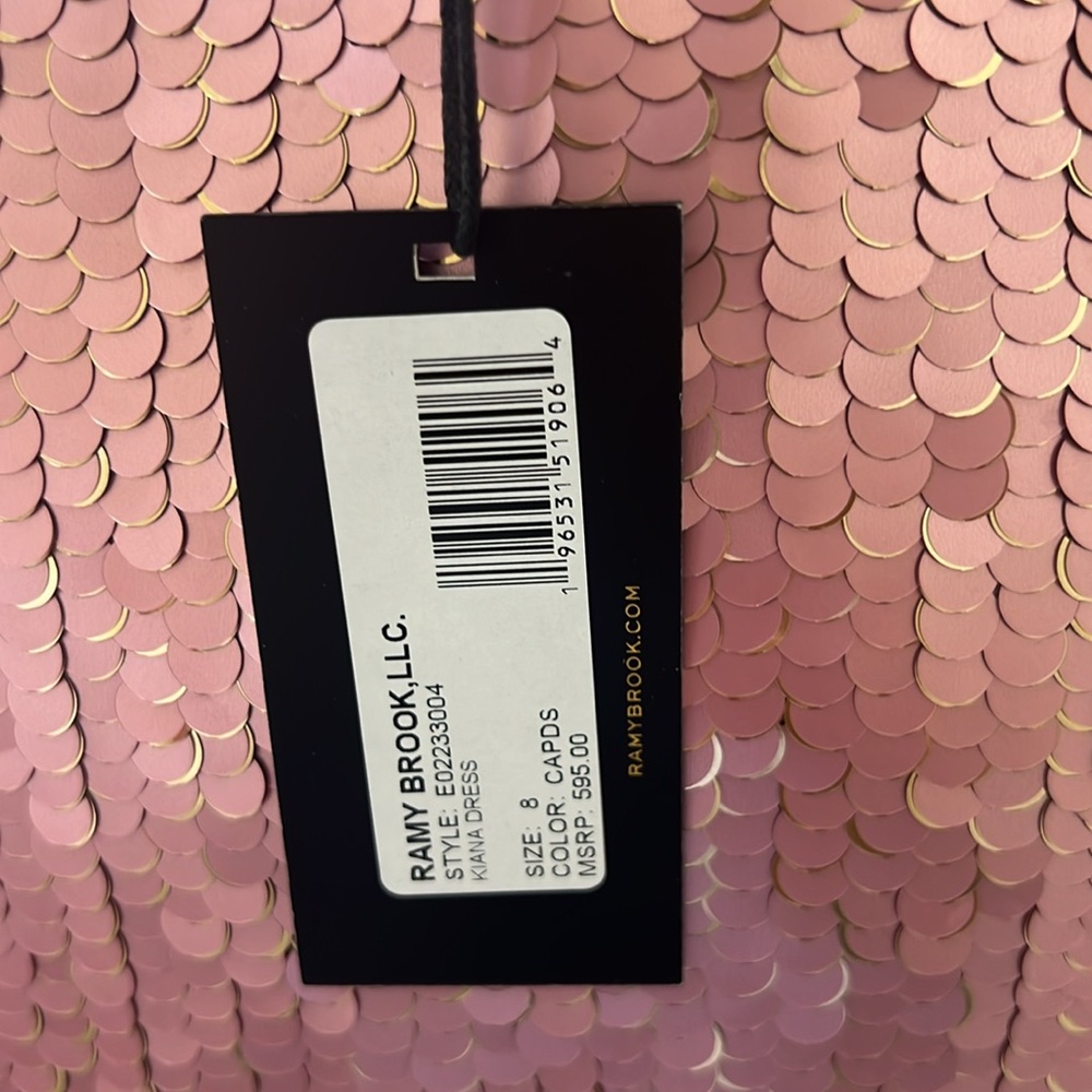 Alice + Olivia Sequin Mini Dress in Shimmering Pink P2P 18in - Picture 16 of 17